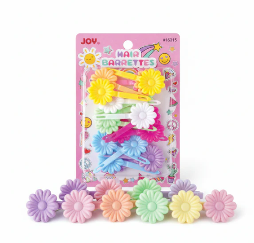 Joy Daisy Hair Barrettes, 10 Count, Assorted Pastel