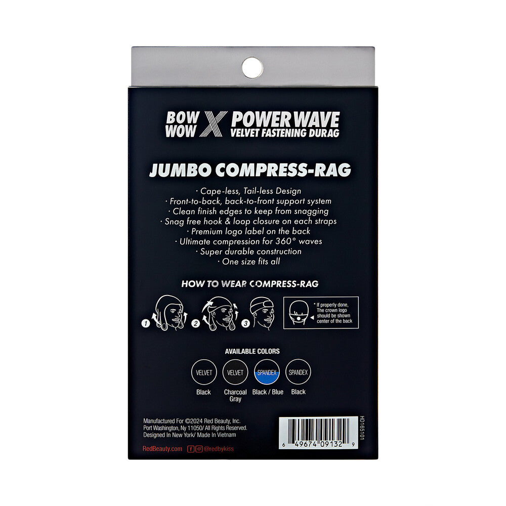COMPRESS RAG VELVET BLACK JUMBO