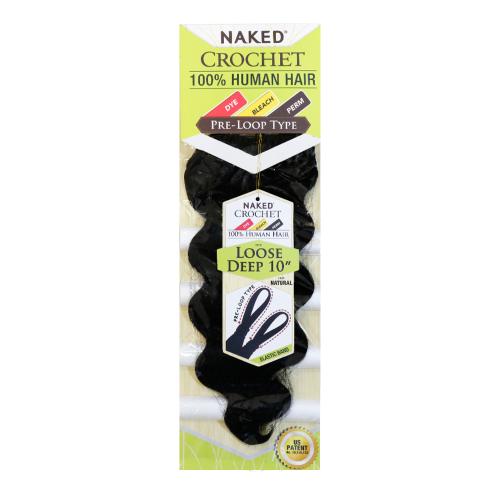 Naked Human Hair Crochet Braids Pre-Loop Type Loose Deep 12"-16"