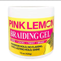 Pink Lemon Braiding Gel 10oz Maximum Hold No Flaking High Shine All Hair Types