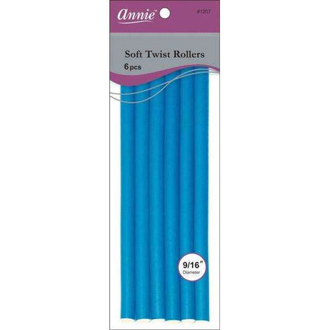 1207-ANNIE SOFT TWIST ROLLERS 10IN 6CT BLUE