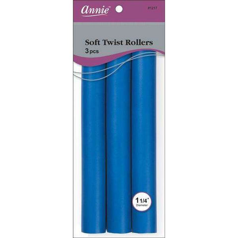 1217-ANNIE SOFT TWIST ROLLERS 10IN 3CT BLUE
