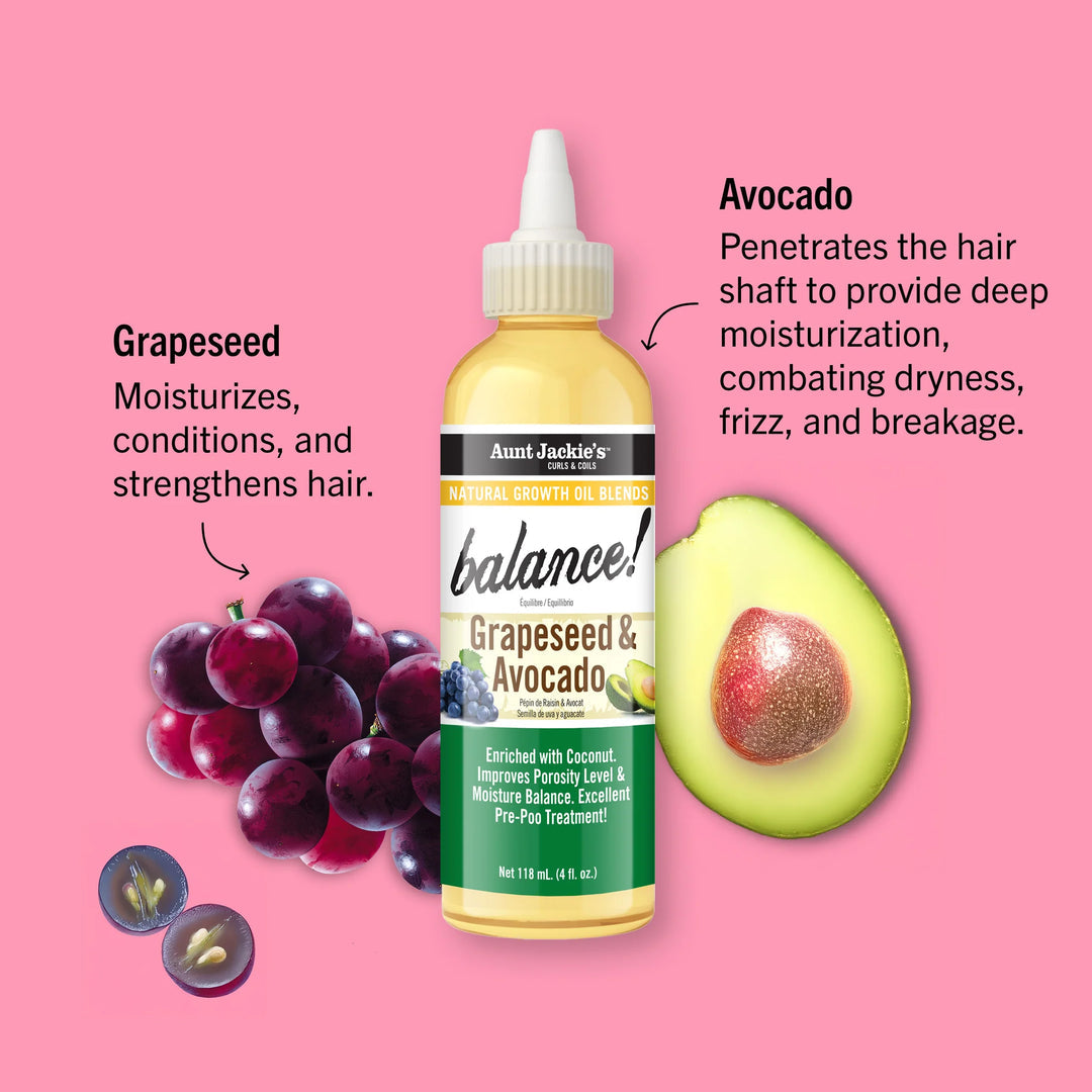 Aunt Jackie’s Balance Grapeseed & Avocado Oil - 4 oz