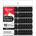 1013-ANNIE SNAP-ON ROLLERS L 10CT BLACK