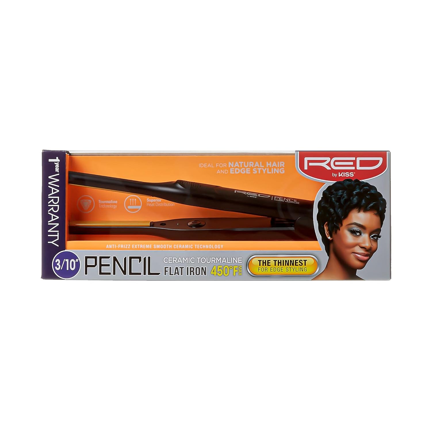 Kiss 3/10" Pencil Ceramic Flat Iron