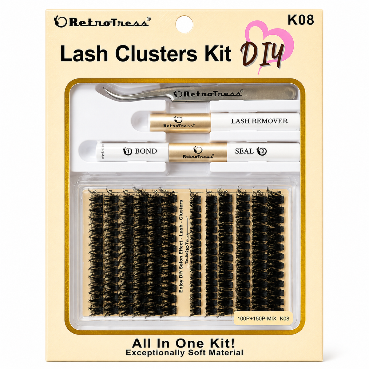 DIY Lash Extension Mix styles Lash Clusters Individual Explosive eyelashes with Bond&Seal Remover Tweezers