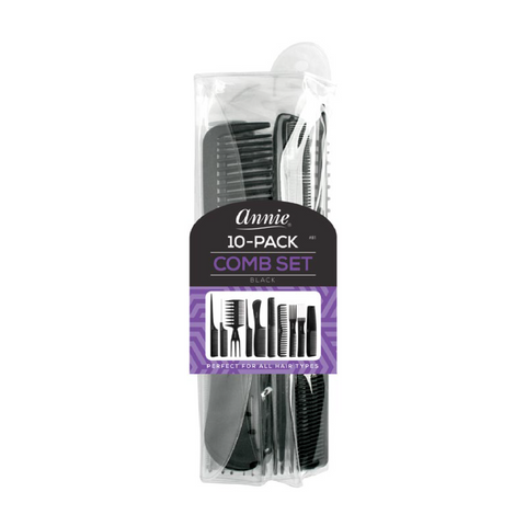 81-ANNIE PROFESSIONAL COMB SET 10CT BLACK