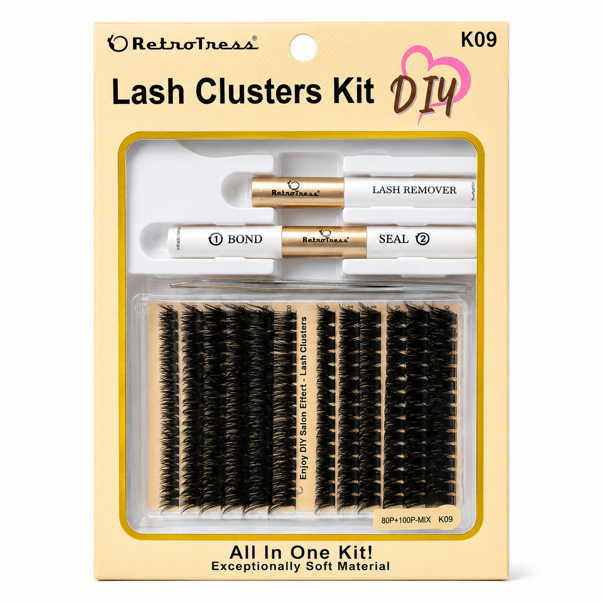 DIY Lash Extension Mix styles Lash Clusters Individual Explosive eyelashes with Bond&Seal Remover Tweezers