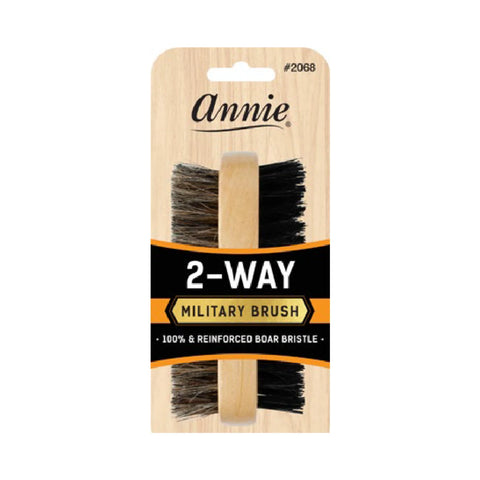 2068-ANNIE TWO WAY MILITARY BRUSH LIGHT BROWN SOFT AND HARD