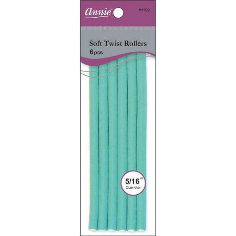 1199-ANNIE SOFT TWIST ROLLERS 7IN 6CT GREEN