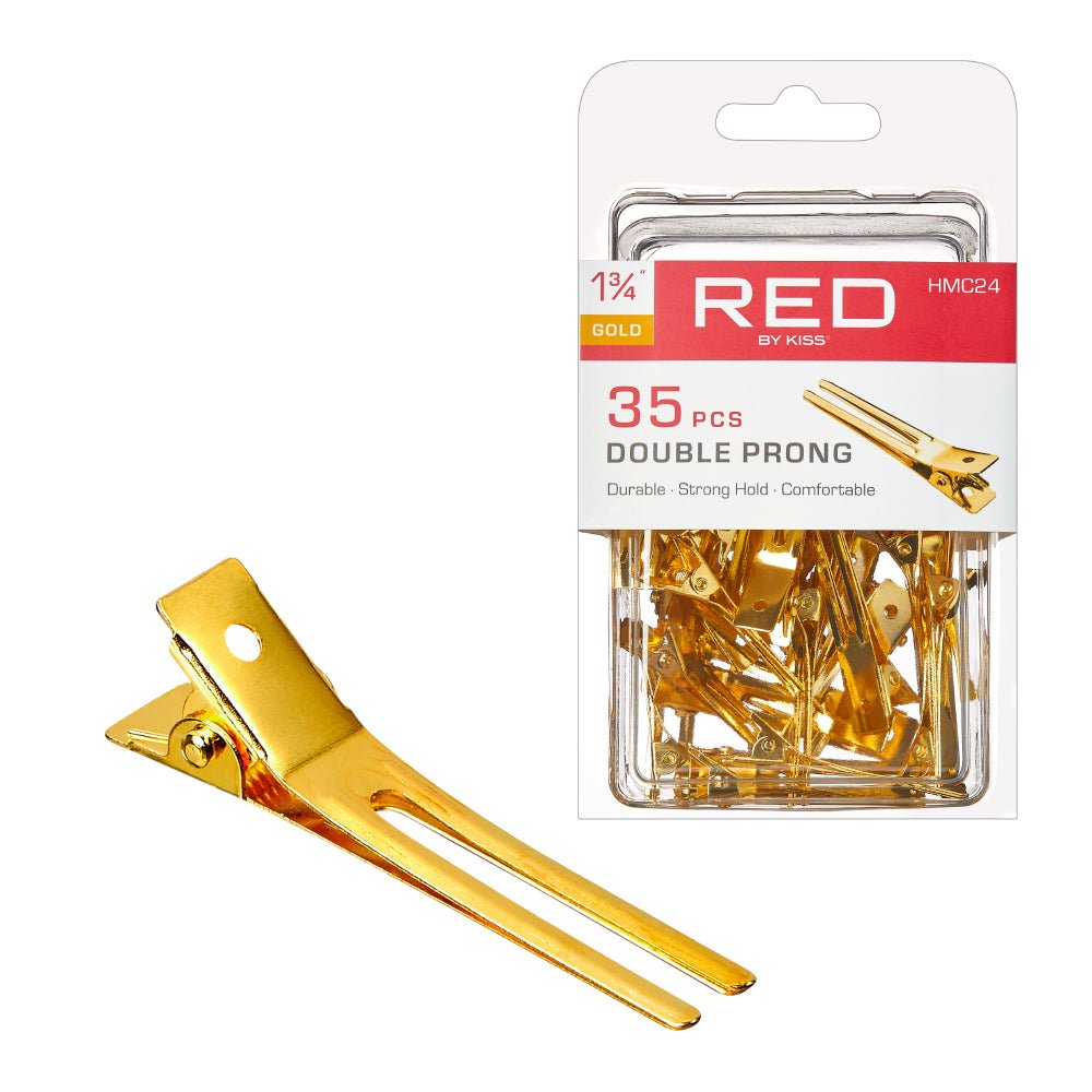 Red by Kiss 35 Pcs Double Prong Clips – 1¾" Gold