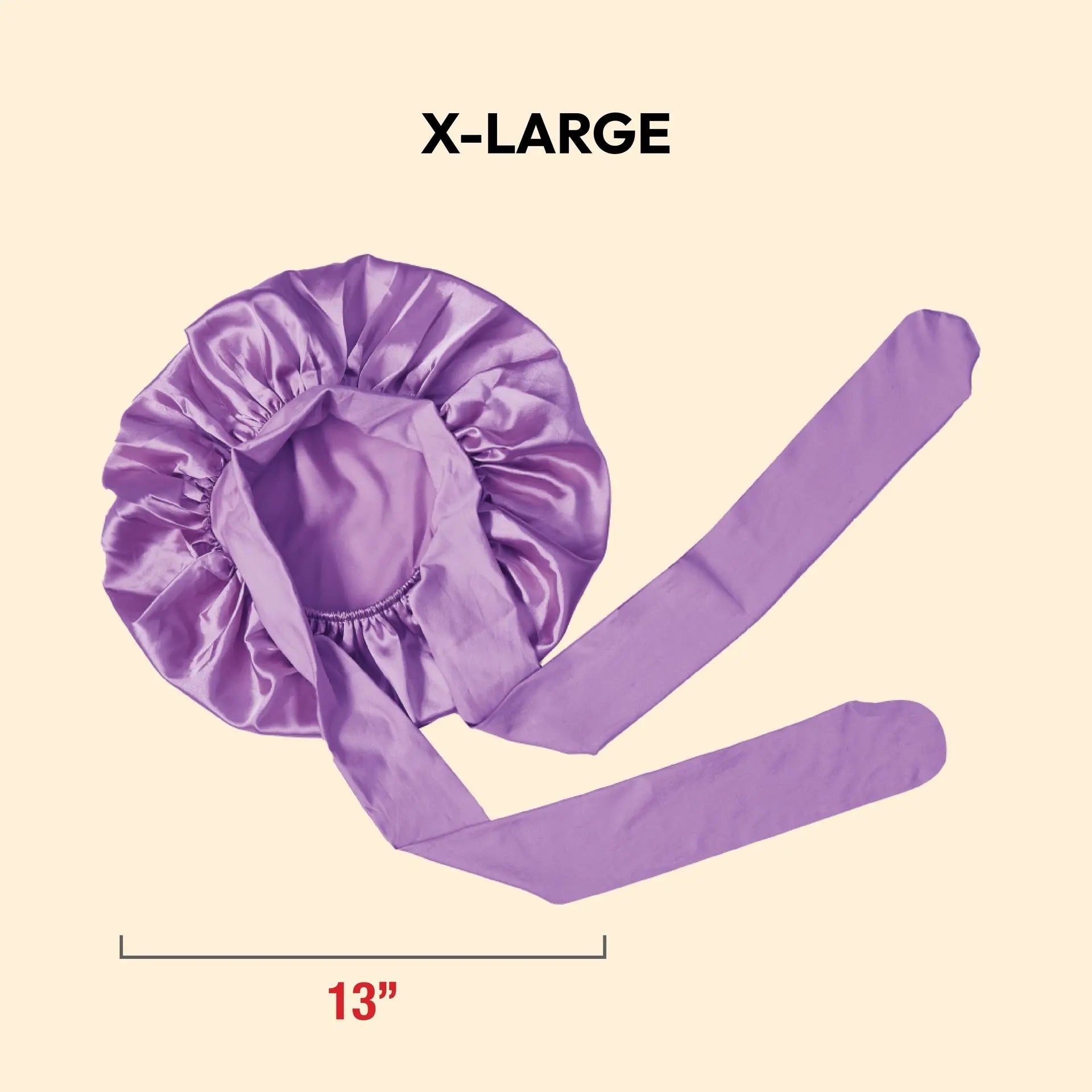 Adjustable Satin Bonnet with Tie Band – Extra Large Silky Cap for Braids, Locs & Curls XL LAVENDER