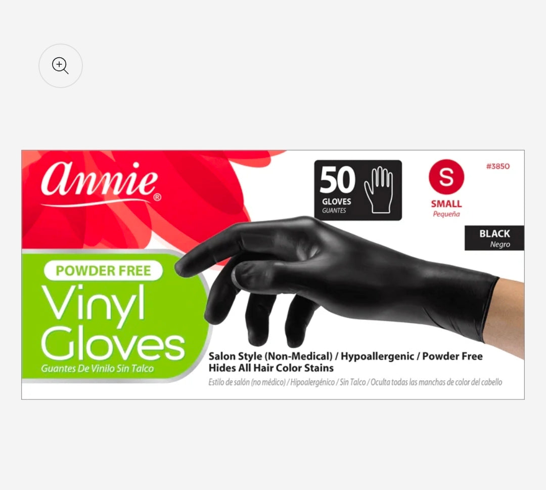 Annie Black Powder Free Vinyl Gloves 50ct