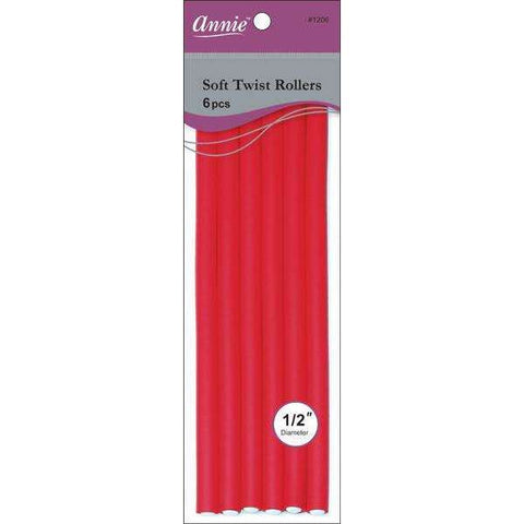 1206-ANNIE SOFT TWIST ROLLERS 10IN 6CT RED