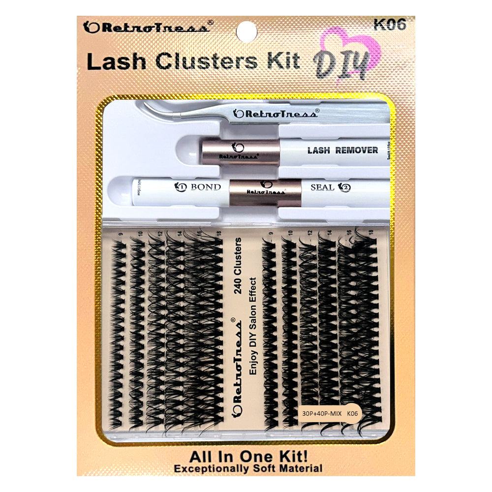 DIY Lash Extension Mix styles Lash Clusters Individual Explosive eyelashes with Bond&Seal Remover Tweezers