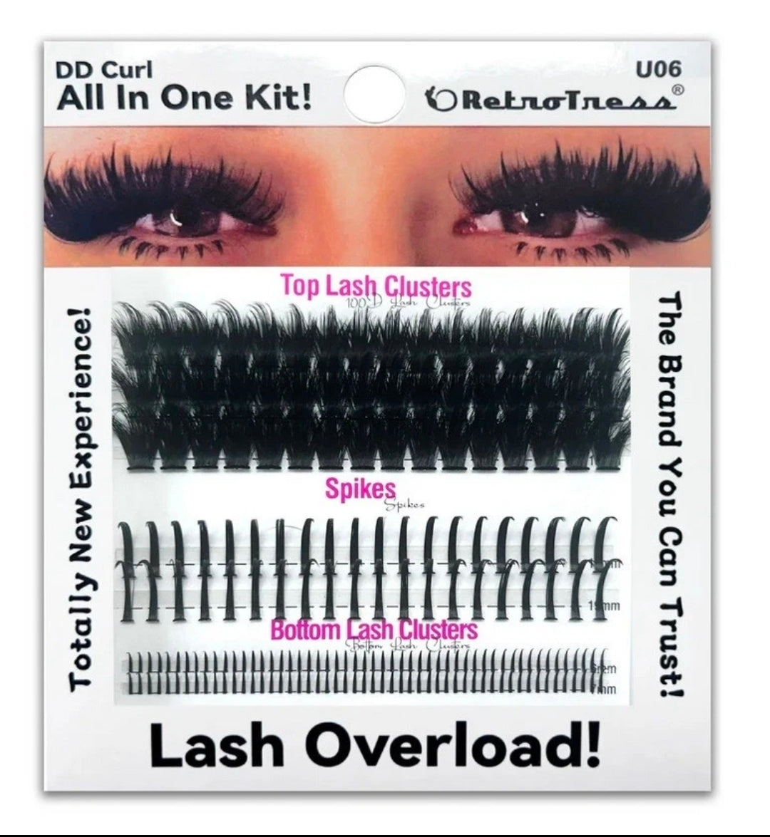 lash and spikes ALL IN ONE KIT 3 IN 1 BOX Lashes Extension Clusters Kit