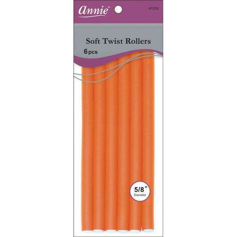 1208-ANNIE SOFT TWIST ROLLERS 10IN 6CT ORANGE