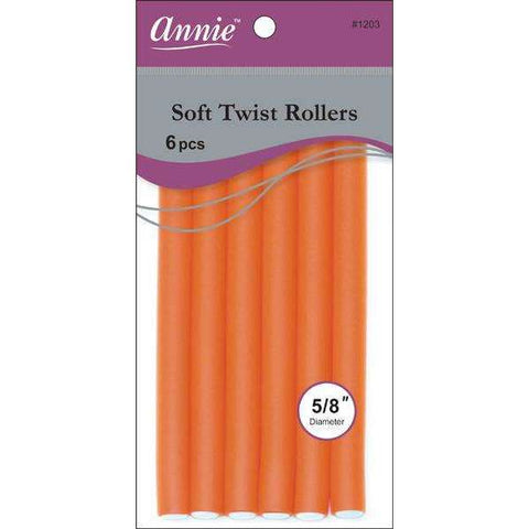 1203-ANNIE SOFT TWIST ROLLERS 7IN 6CT ORANGE
