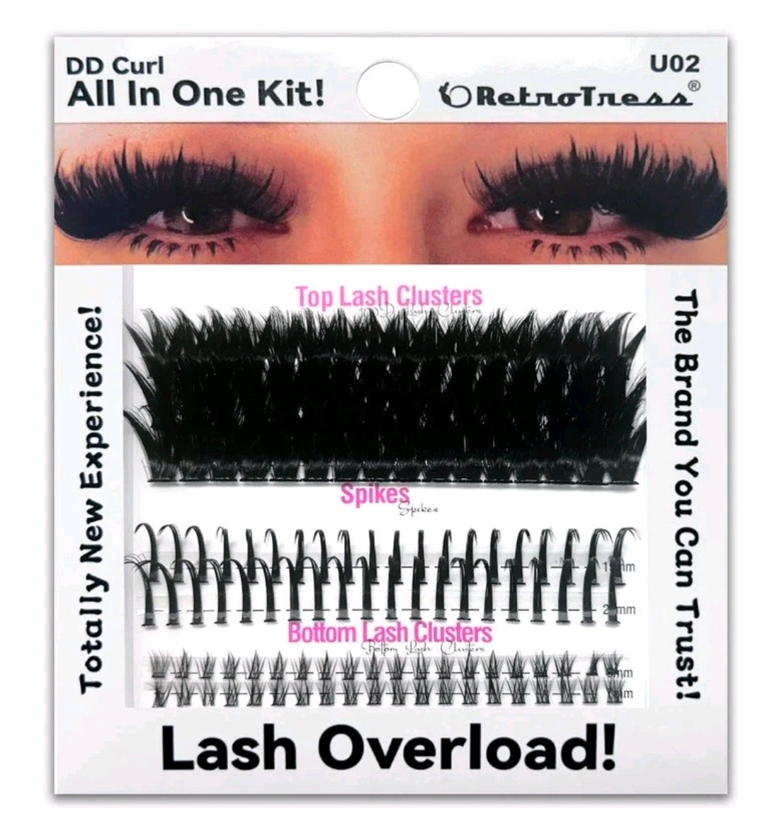 lash and spikes ALL IN ONE KIT 3 IN 1 BOX Lashes Extension Clusters Kit
